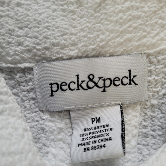 Peck & Peck White Collared Button Down Shirt Size Women's Petite Medium NEW - Picture 9 of 9